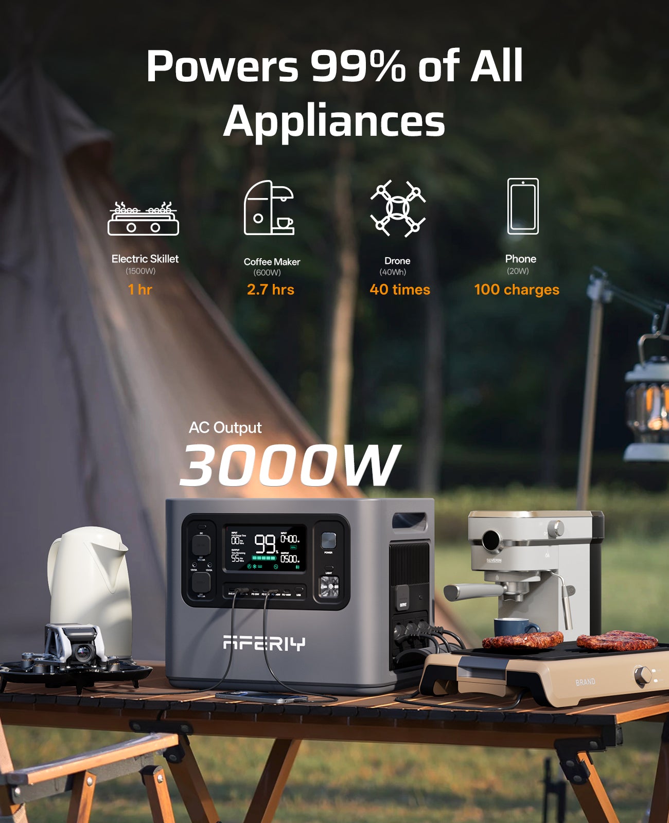 AFERIY Haven3000 P300 Power Station 3000W 2048Wh-10240Wh