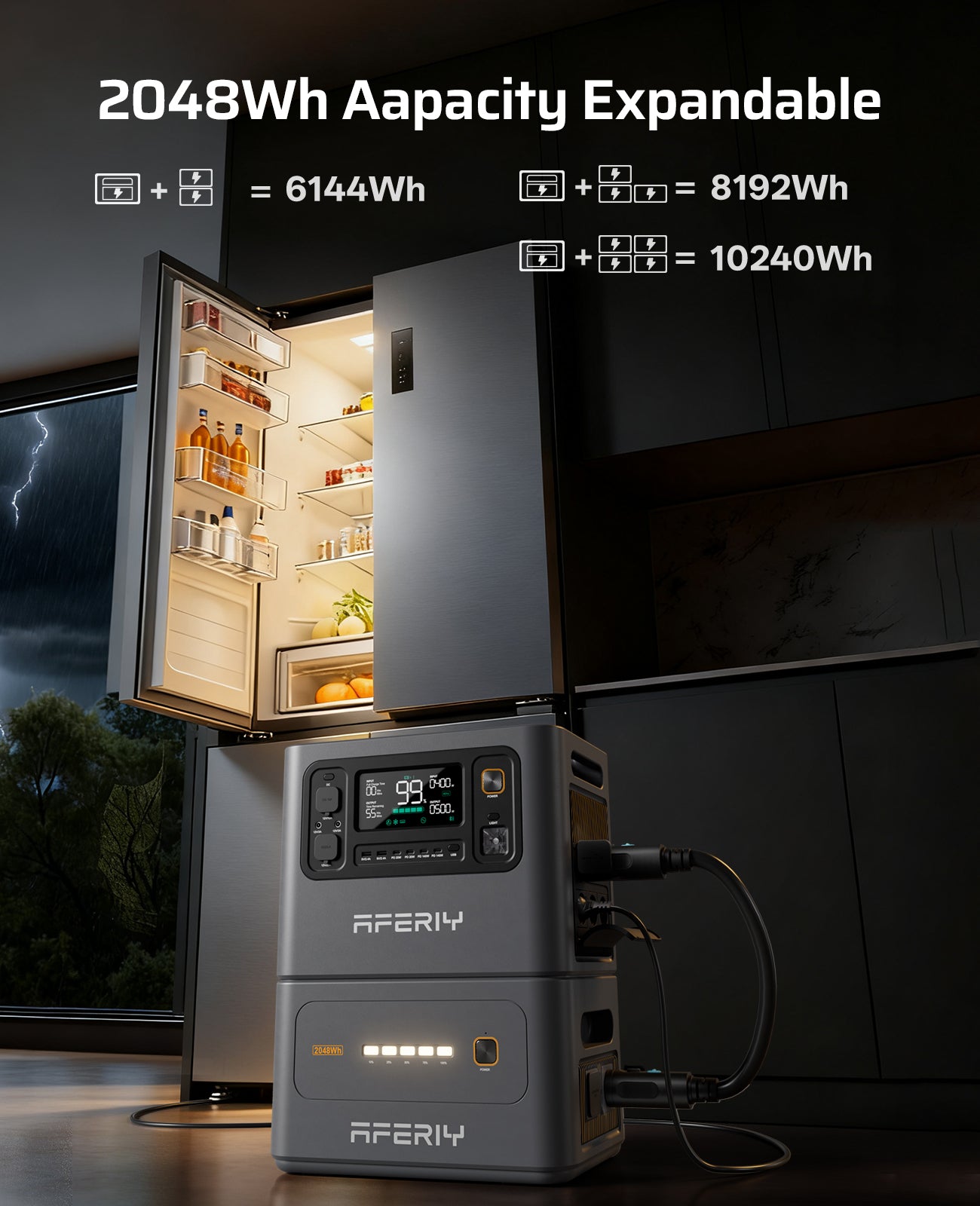 AFERIY Haven3000 P300 Power Station 3000W 2048Wh-10240Wh
