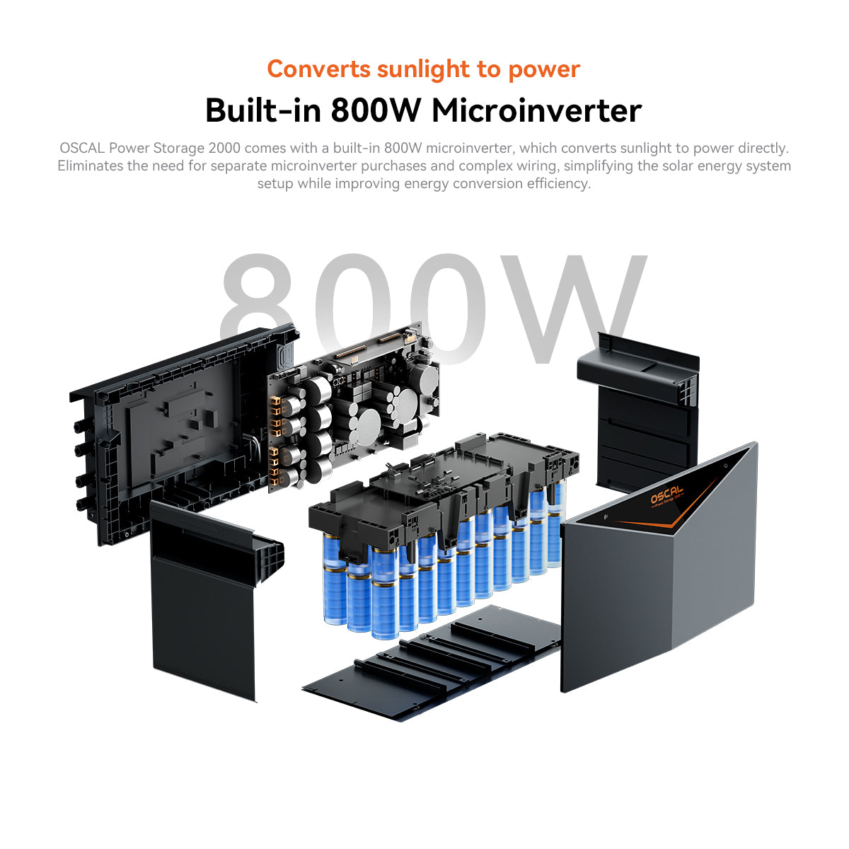 OSCAL Power Storage 2000 All-in-One Balcony Solar System with 2400W Input