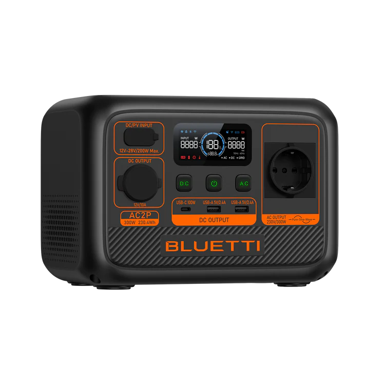 Bluetti AC2P - Pålitlig kraftstation (300W 230,4Wh) 