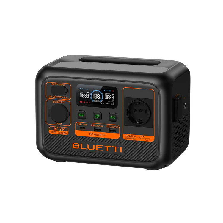 Bluetti AC2P - Pålitlig kraftstation (300W 230,4Wh) 