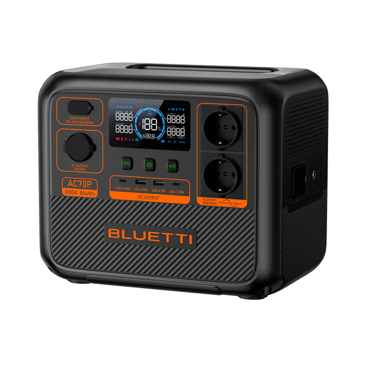 Bluetti AC70P - Pålidelig Power Station (1000W | 864Wh)