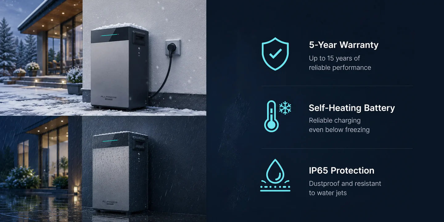 ALLPOWERS BS2500 PRO Plug-and-Play smart energilagring til hjemmet