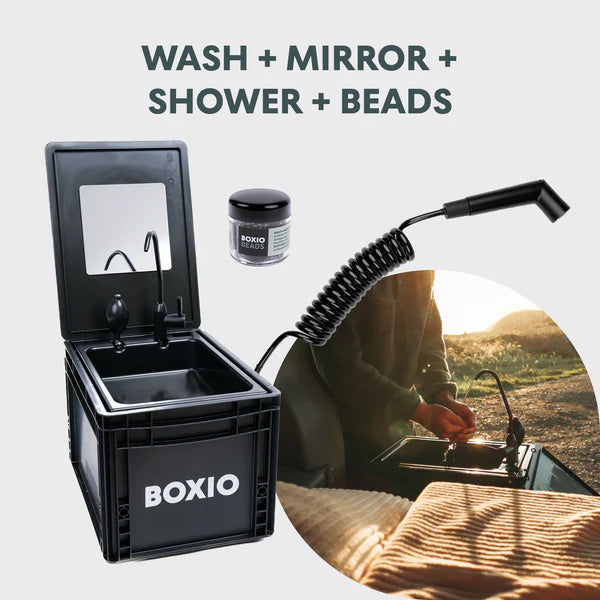 BOXIO - SANITÄR: Komplett set med toalett, mobilt handfat och tillbehör