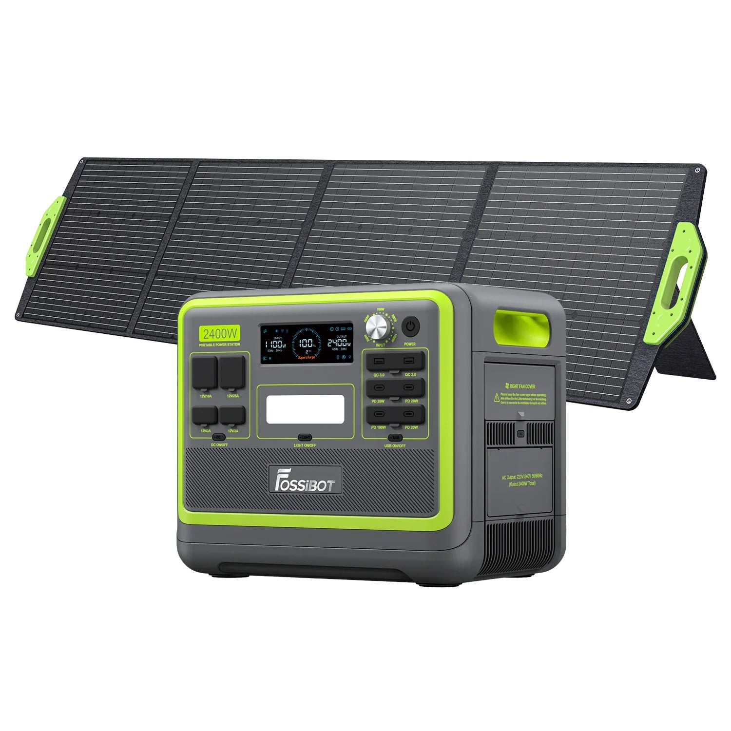 FOSSiBOT F2400 Tragbares Kraftwerk 2.400 W 2.048 Wh