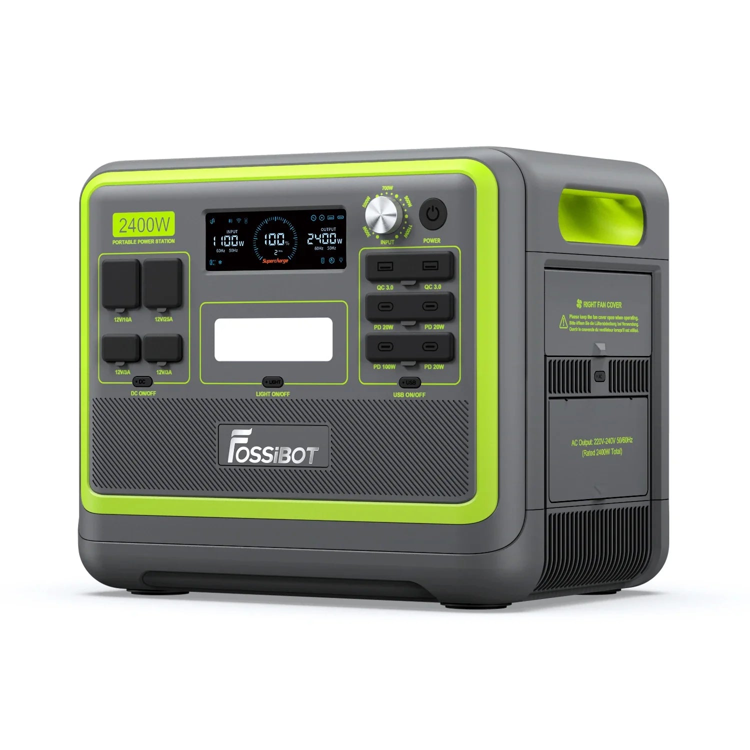 FOSSiBOT F2400 Tragbares Kraftwerk 2.400 W 2.048 Wh