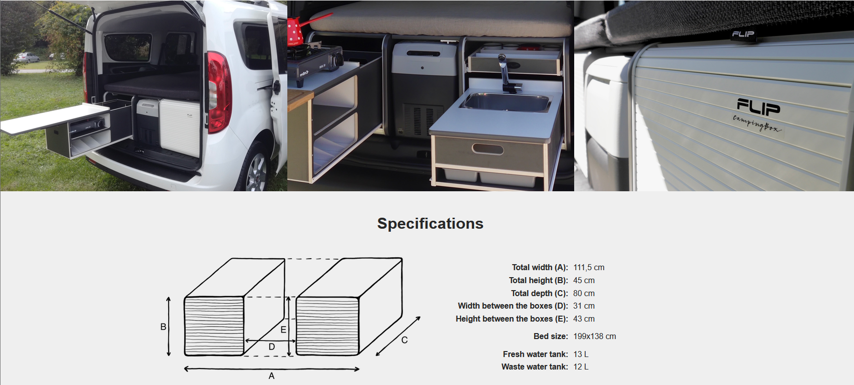 FLIP Camping Box – Luxuriöses Wohnmobil-Modul 
