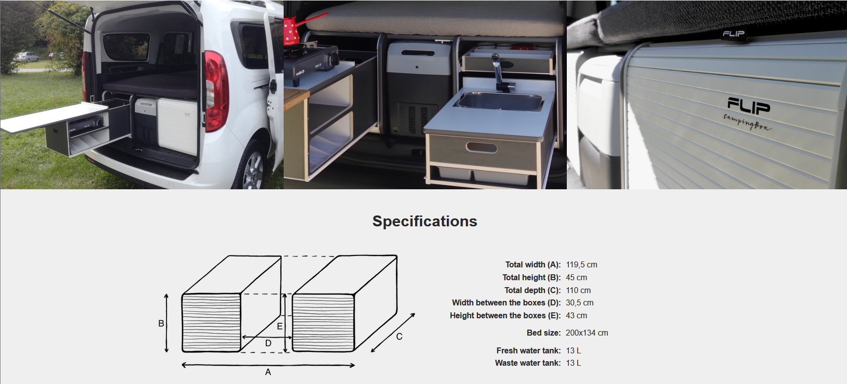 FLIP Camping Box – Luxuriöses Wohnmobil-Modul 