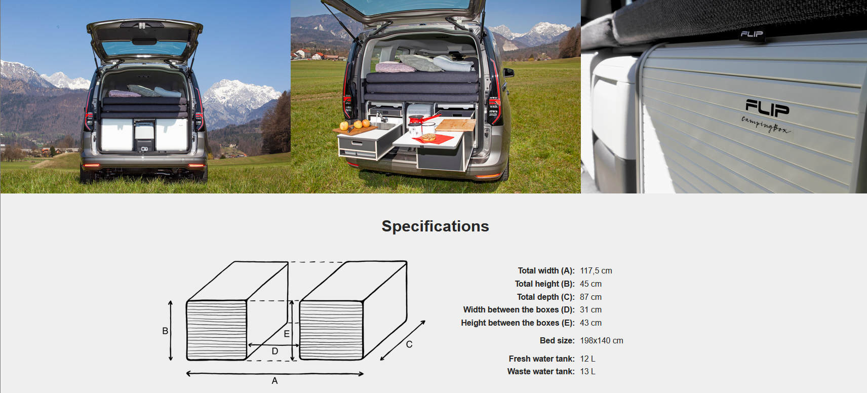 FLIP Camping Box – Luxuriöses Wohnmobil-Modul 