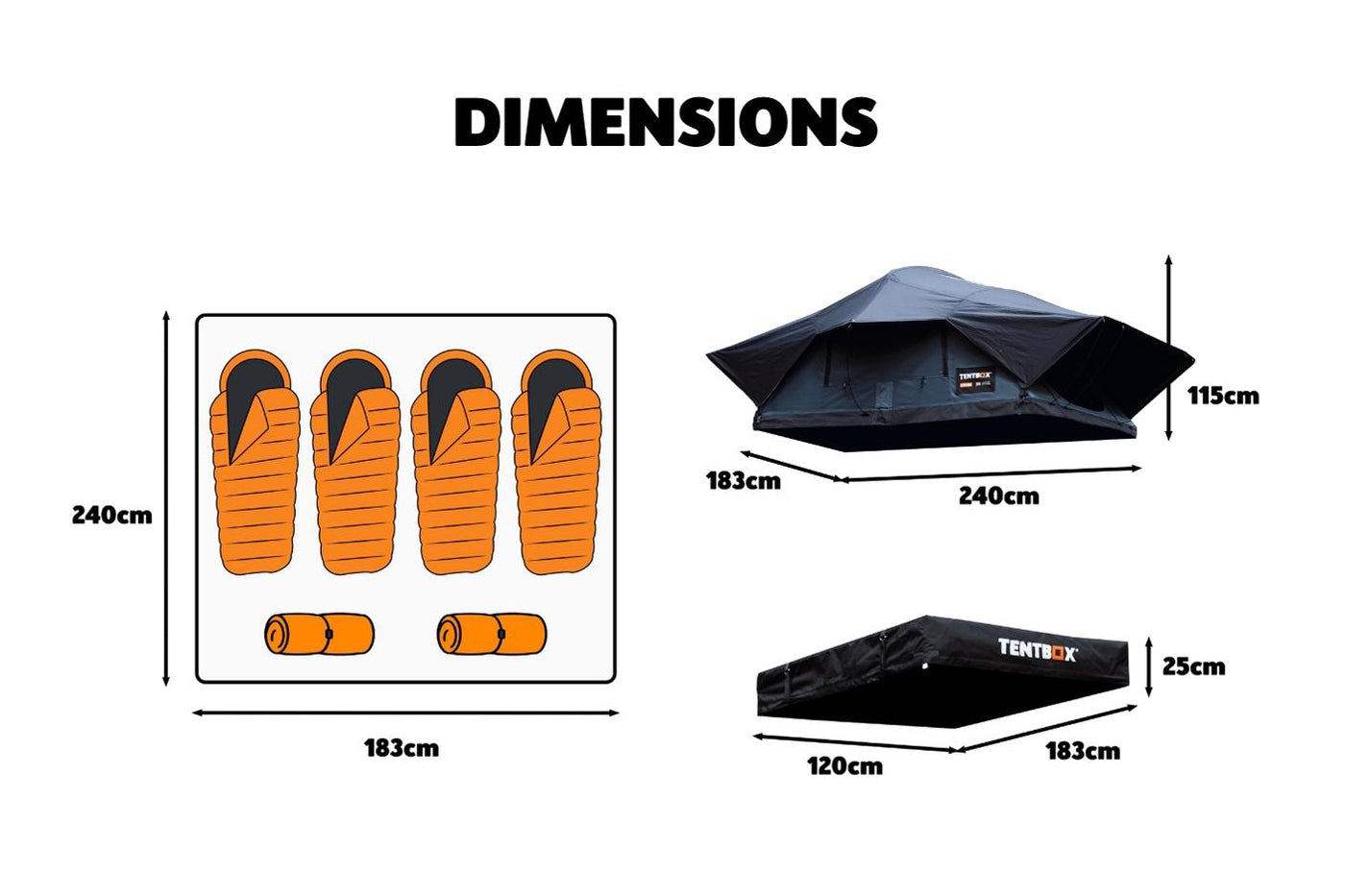 TentBox Lite XL – großes Familien-Dachzelt für 4 Personen 