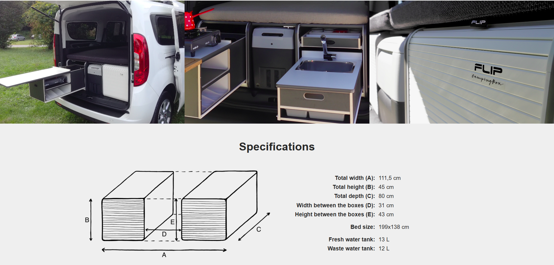 FLIP Camping Box – Luxuriöses Wohnmobil-Modul 