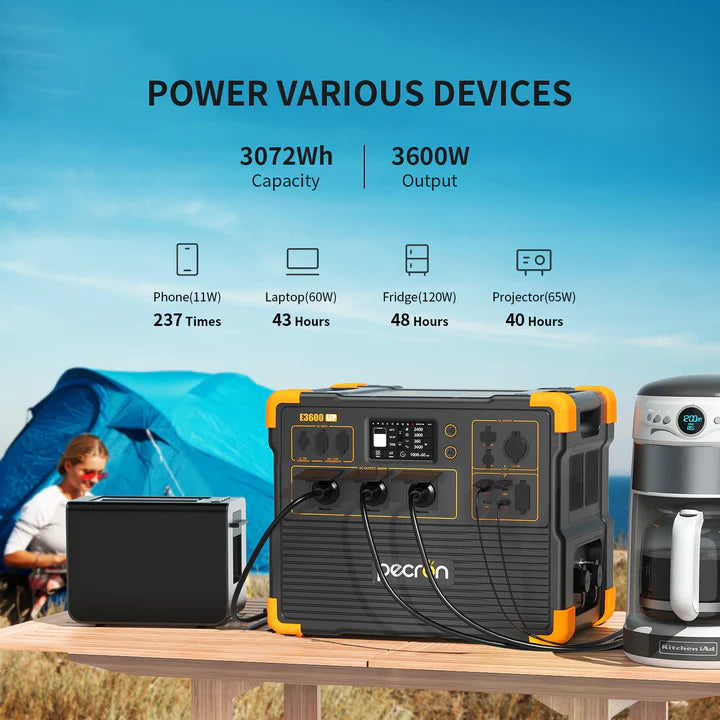 PECRON E3600LFP Transportabel Power Station 3600W 3072Wh