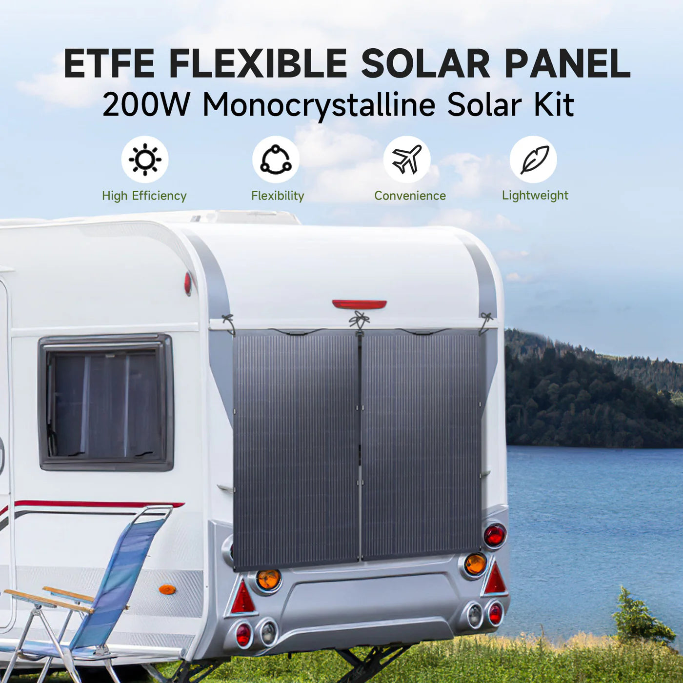 ALLPOWERS SF200 Fleksibel Solcelle Panel 200W