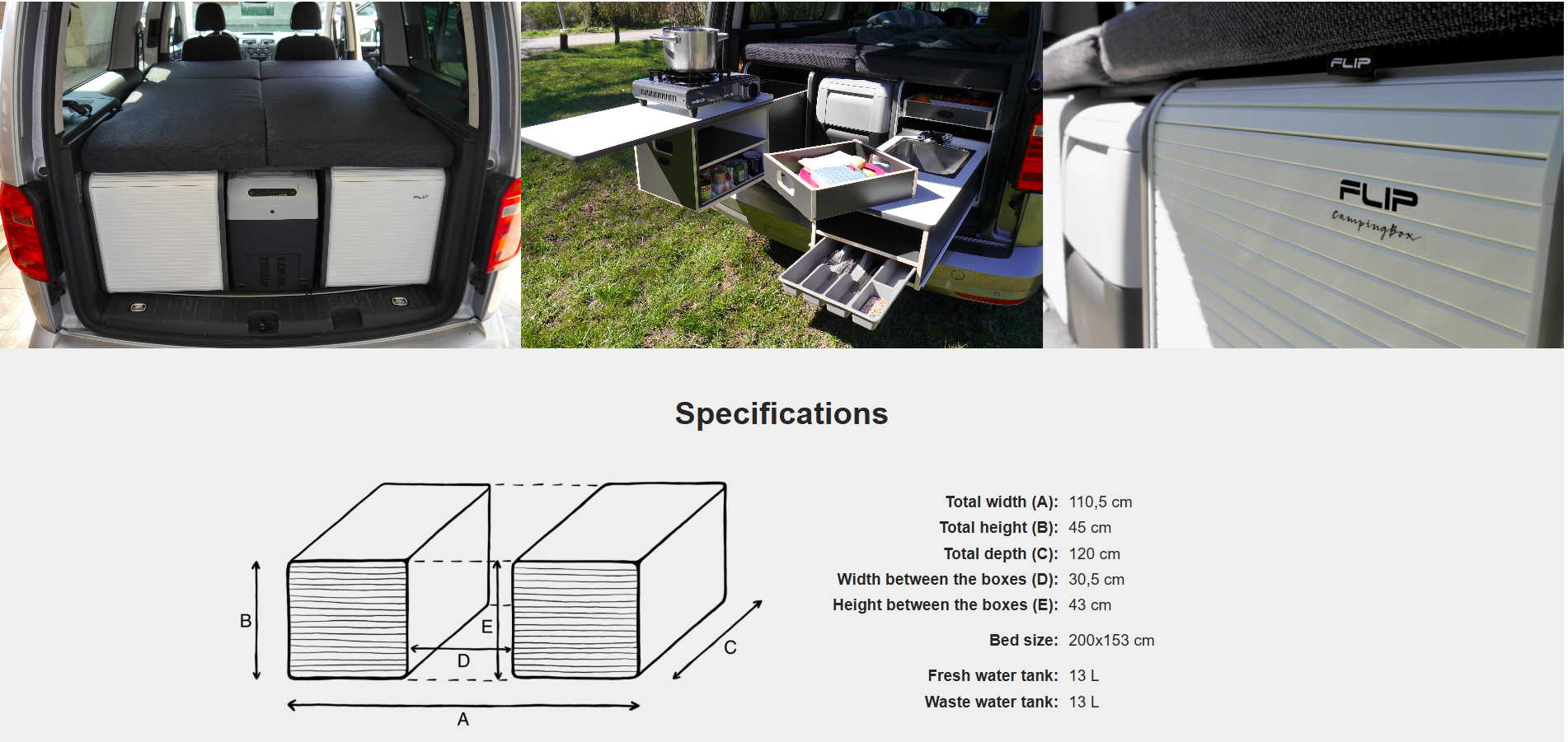 FLIP Camping Box – Luxuriöses Wohnmobil-Modul 