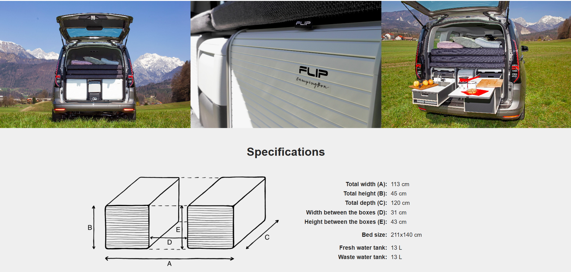 FLIP Camping Box – Luxuriöses Wohnmobil-Modul 