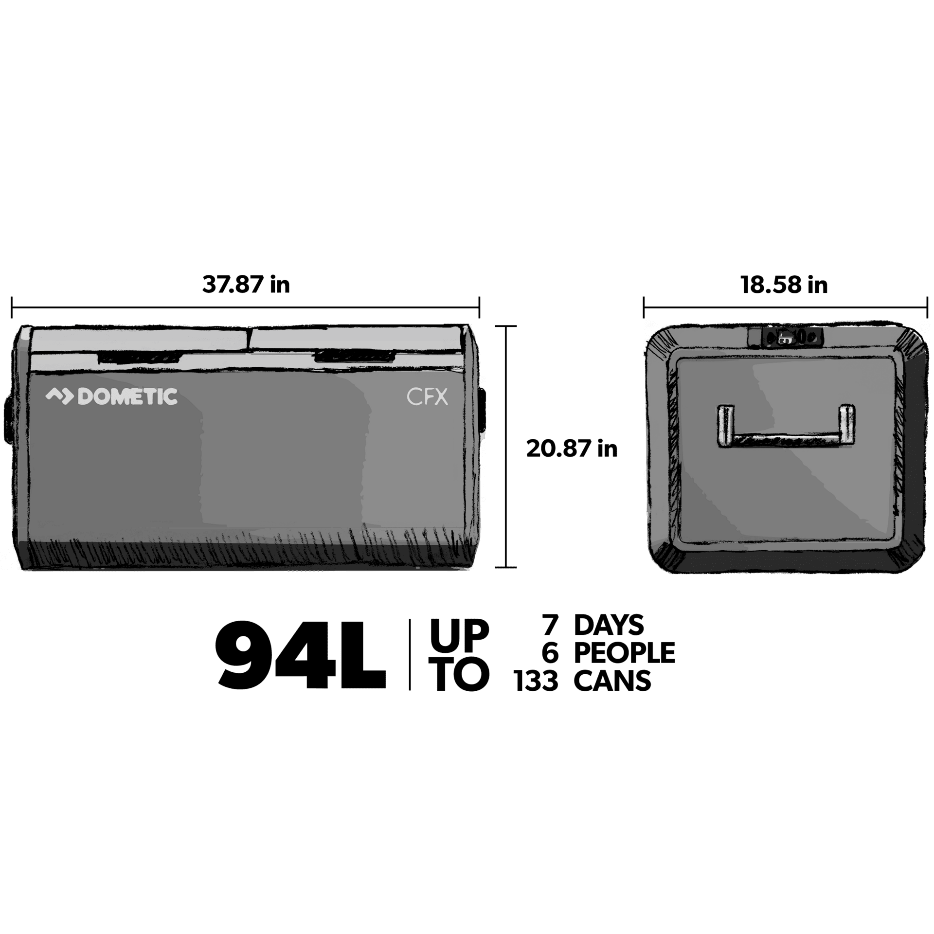 Dometic CFX3 95DZ Doppel-Kühl-/Gefrierschrank